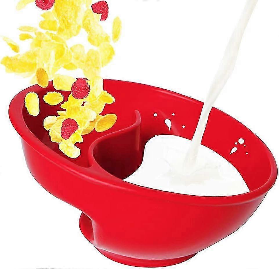 Anti-Soggy Separated Double Dipper Bowl for Cereal, Ideal for Enjoying Your Breakfast Without Mess, Perfect for Cereal Lovers