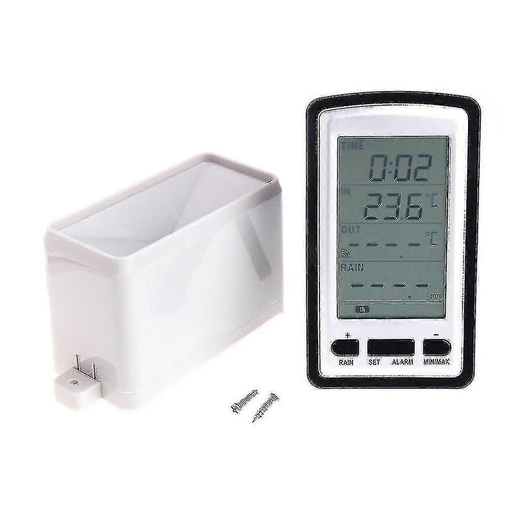 Wireless Rain Gauge & Weather Station with Indoor/Outdoor Temperature Humidity Monitor for Home Garden