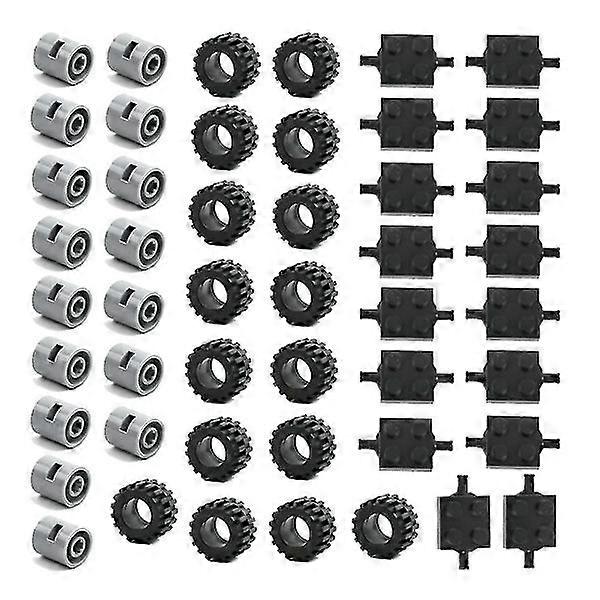 48pcs Mini Wheels Axles Pack Blocks Car Accessories Tires Hubs Classic Building Blocks Children Diy Toys Building Blocks-A