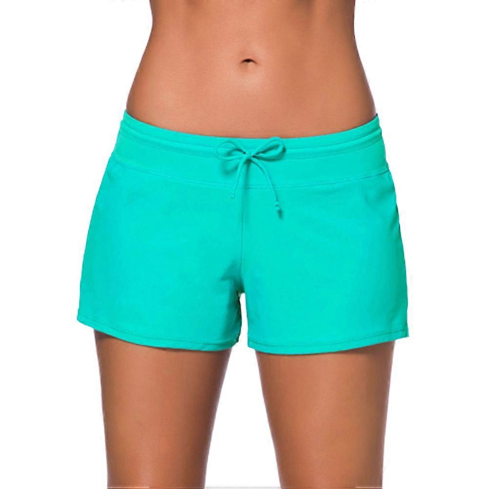 Ladies Swimming Costume Swimming Trunks Solid Color Swim Suit Female Swimwear Pool Durable Size S Green 1Set