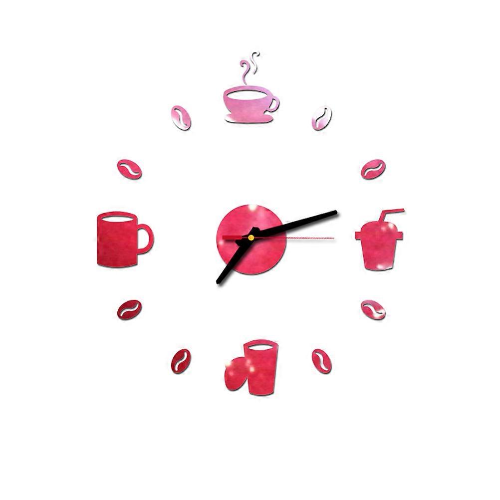 Creative Wall Clock Red Minimalist Design Water Resistant 8.50X8.50X2.50CM for Kitchen 1Set