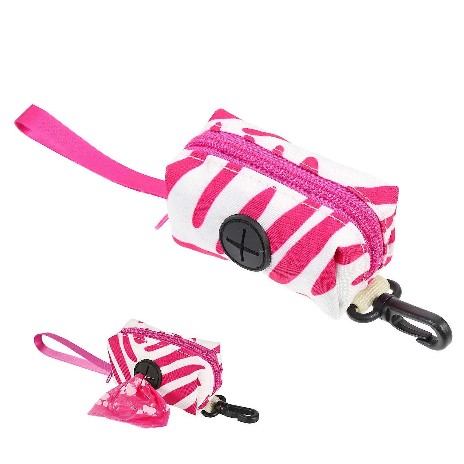 Outdoor Dog Bag Holder Pink Small Compact Shape Hanging Functionality For Walking Dog 1Pcs