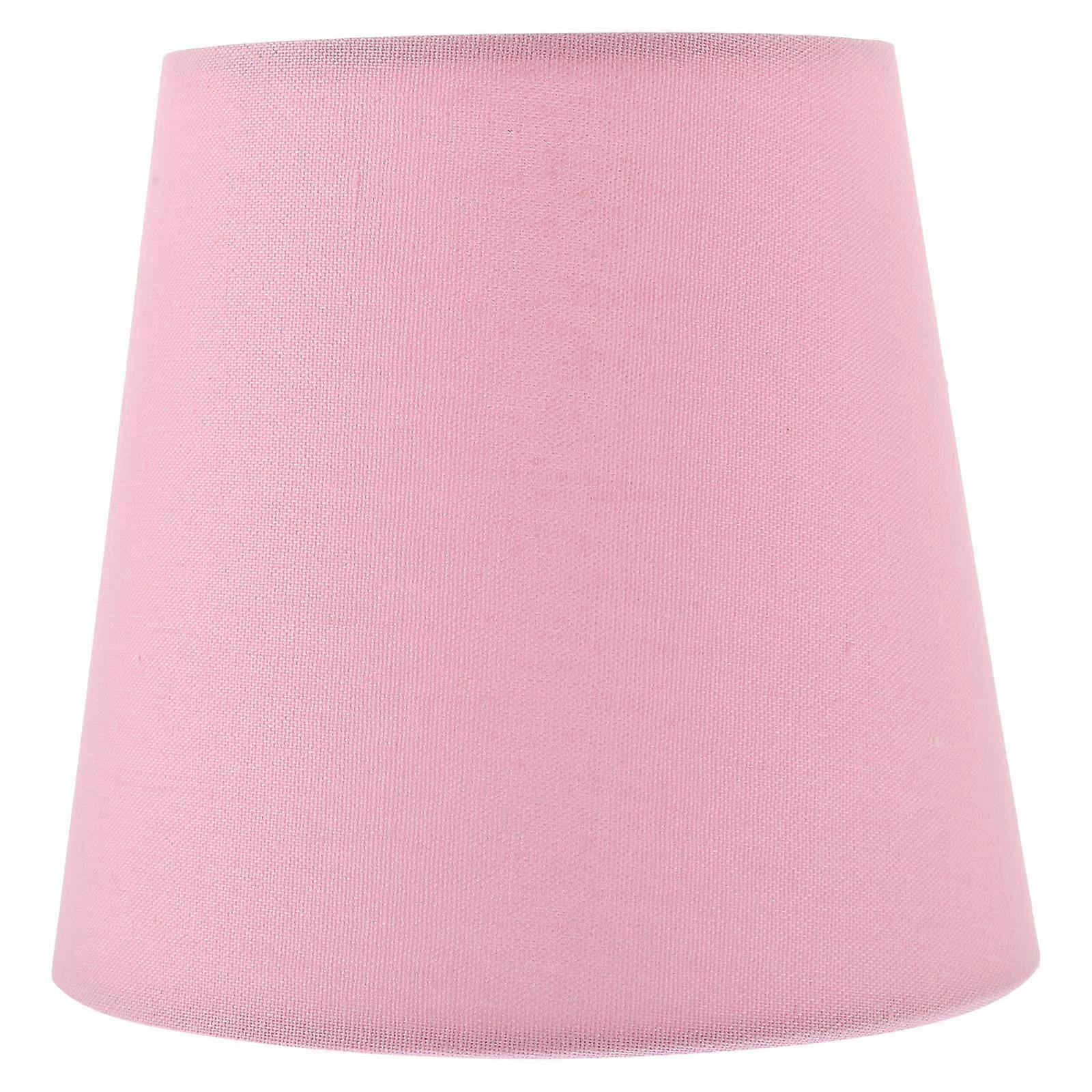 Pink Fabric Lampshade for Desk and Table Lamps – Easy Install Light Cover with Frame for Bedroom, Living Room, and Office Lighting