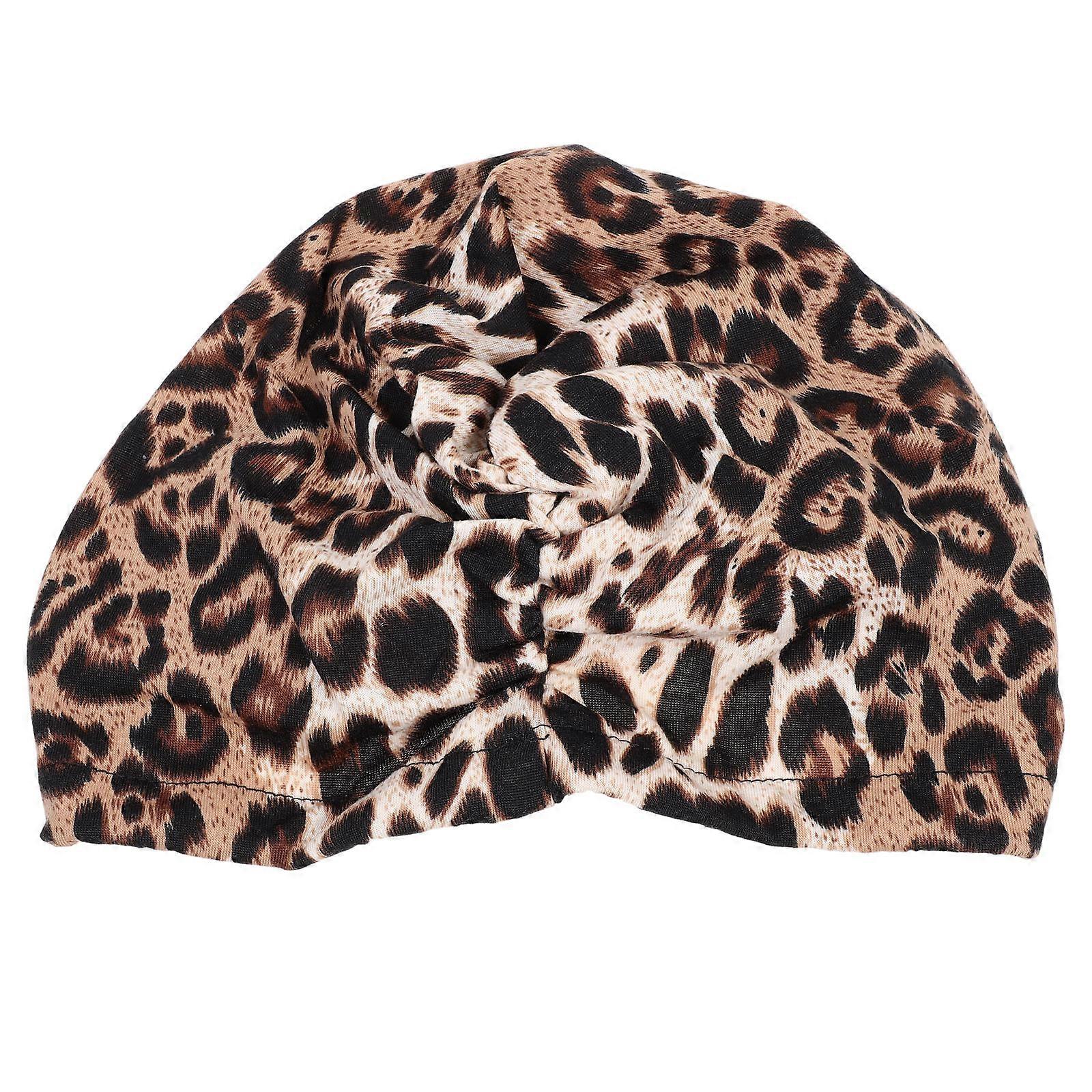 Hair Sleeping Bonnet Chemo Turban Leopard 26.5x18x0.5cm Makeup Use Sleeping 1Set