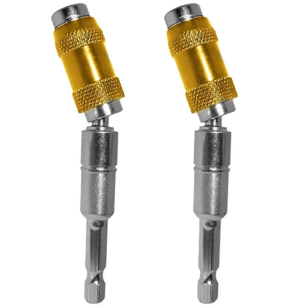 Flexible Drill Extensions Magnetic Rotary Drill Holder Pivot Bit Holder For Tight Spots Yellow 2Pcs