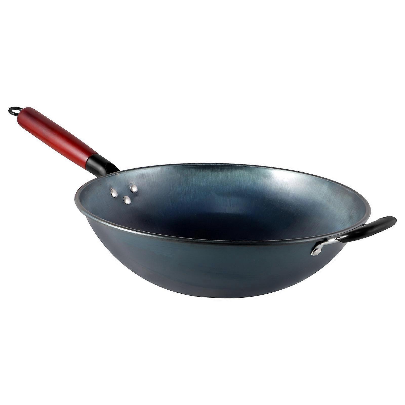 Wok Pan Nonstick Iron Cooking Wok for Daily Cooking 1Set