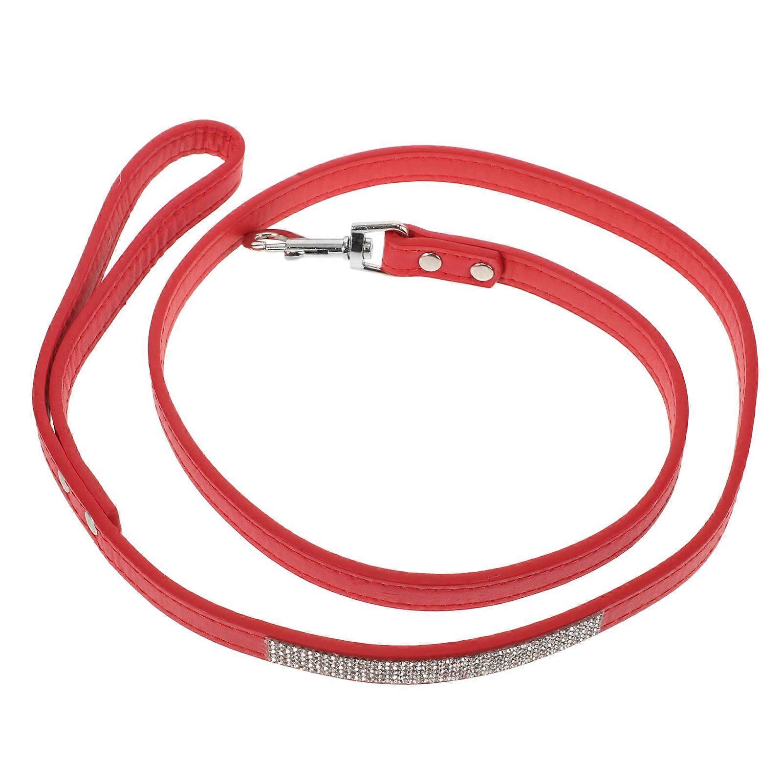 PU Dog Leash للكلاب الصغيرة - تصميم مرن ومليء بأحجار الراين اللامع - حزام ملون متين ومريح للمشي والتدريب والركض ،