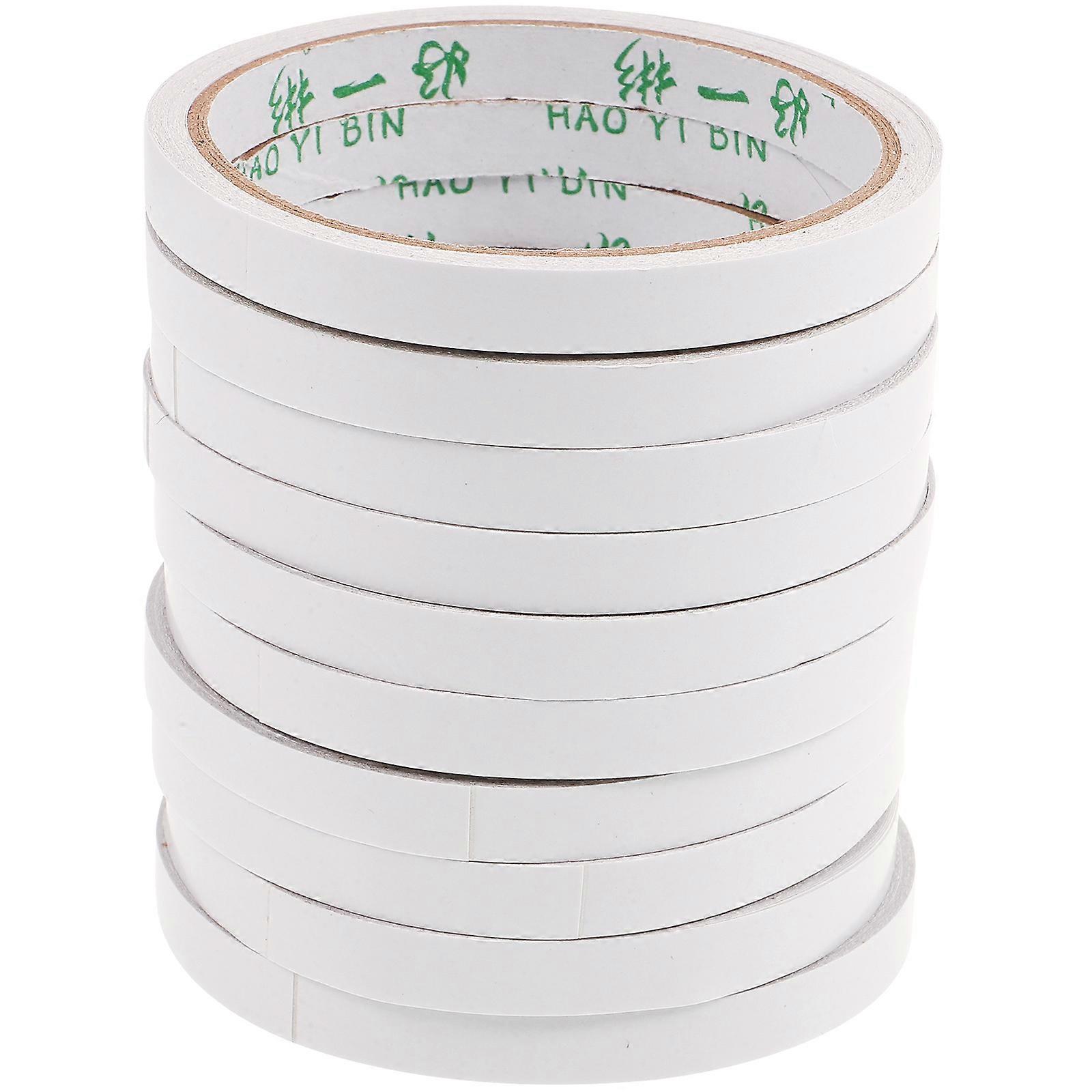 شريط لاصق على الوجهين للمستلزمات المكتبية 1 × 800 سم تمزيق أبيض 10 قطع