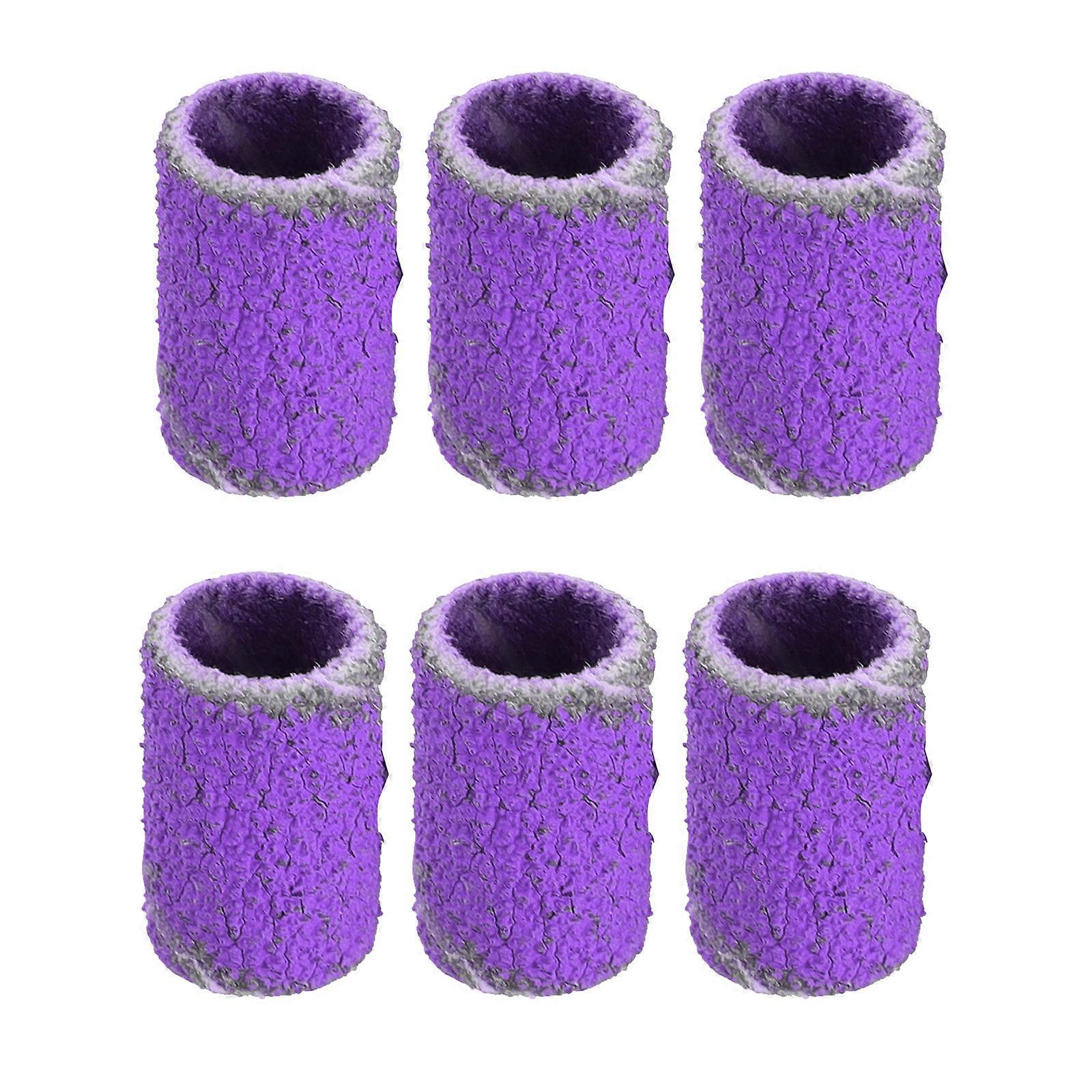 ネイルドリルサンディングバンド研削ヘッドポリッシャーサロン用プロフェッショナルデザインパープル1.5x0.5cmキューティクルトリミング100個
