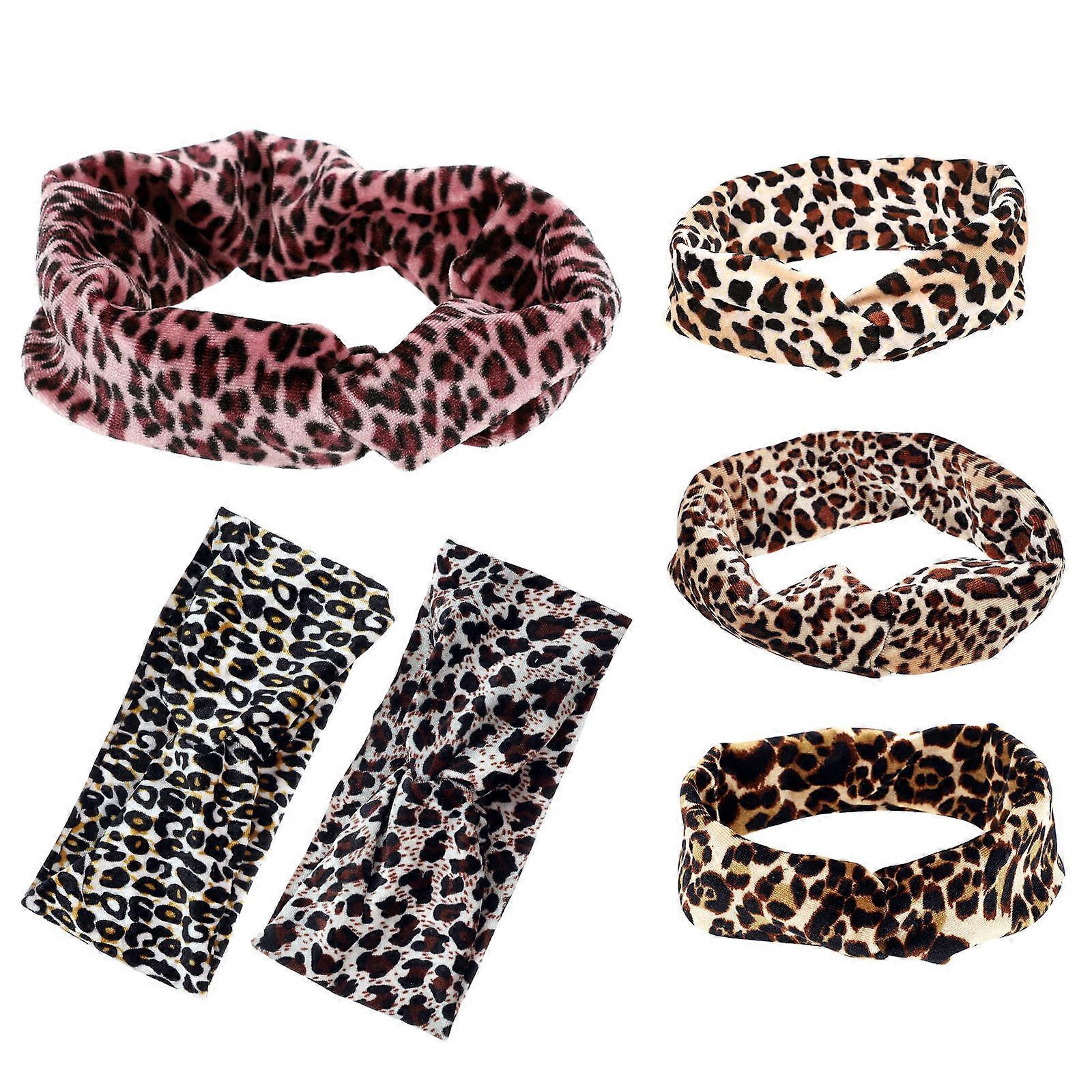 6pcs Leopard Print Sport Headbands for Women – Non Slip, Soft & Comfortable Hair Bands for Workout, Yoga, Running and Everyday Wear