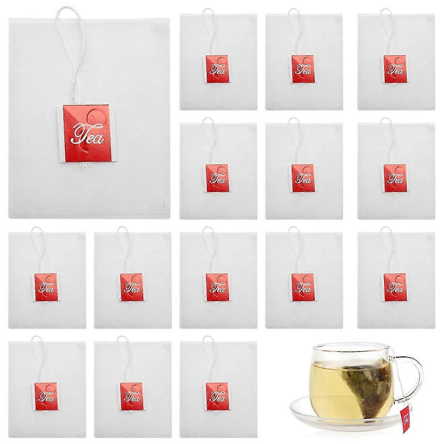 100Pcs Tea Bag Infuser with String Heal Seal Sachet Filter Paper Nylon Teabags Empty Tea Bags