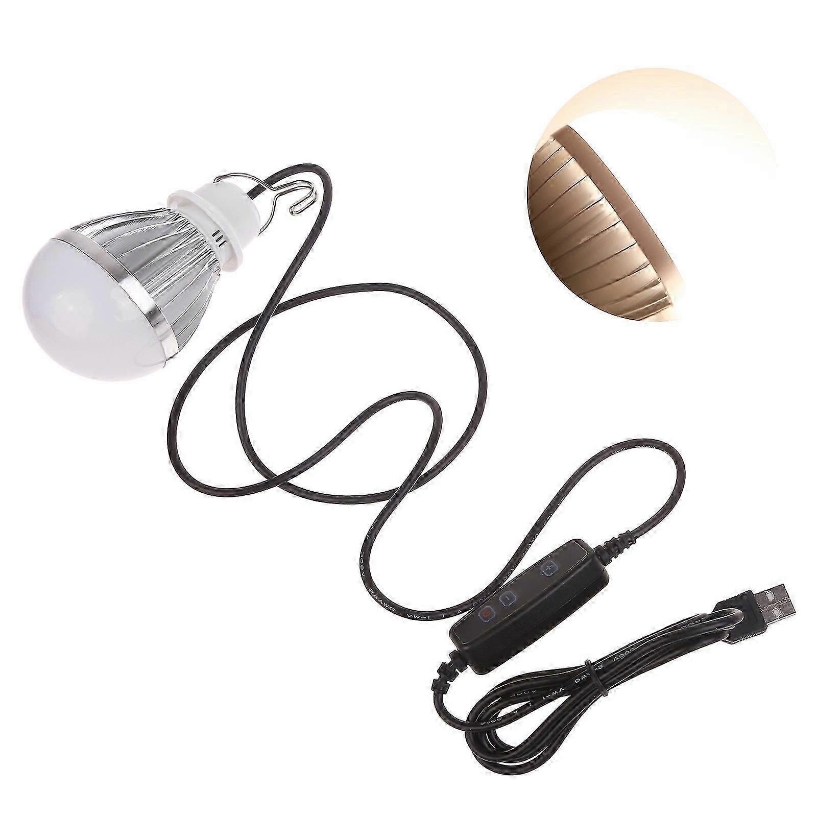 USB Portable LED Bulb 10W 5V Bulb Light Emergency Light with 1.9m Cable on/off Switch for Camping Garage Warehouse Car