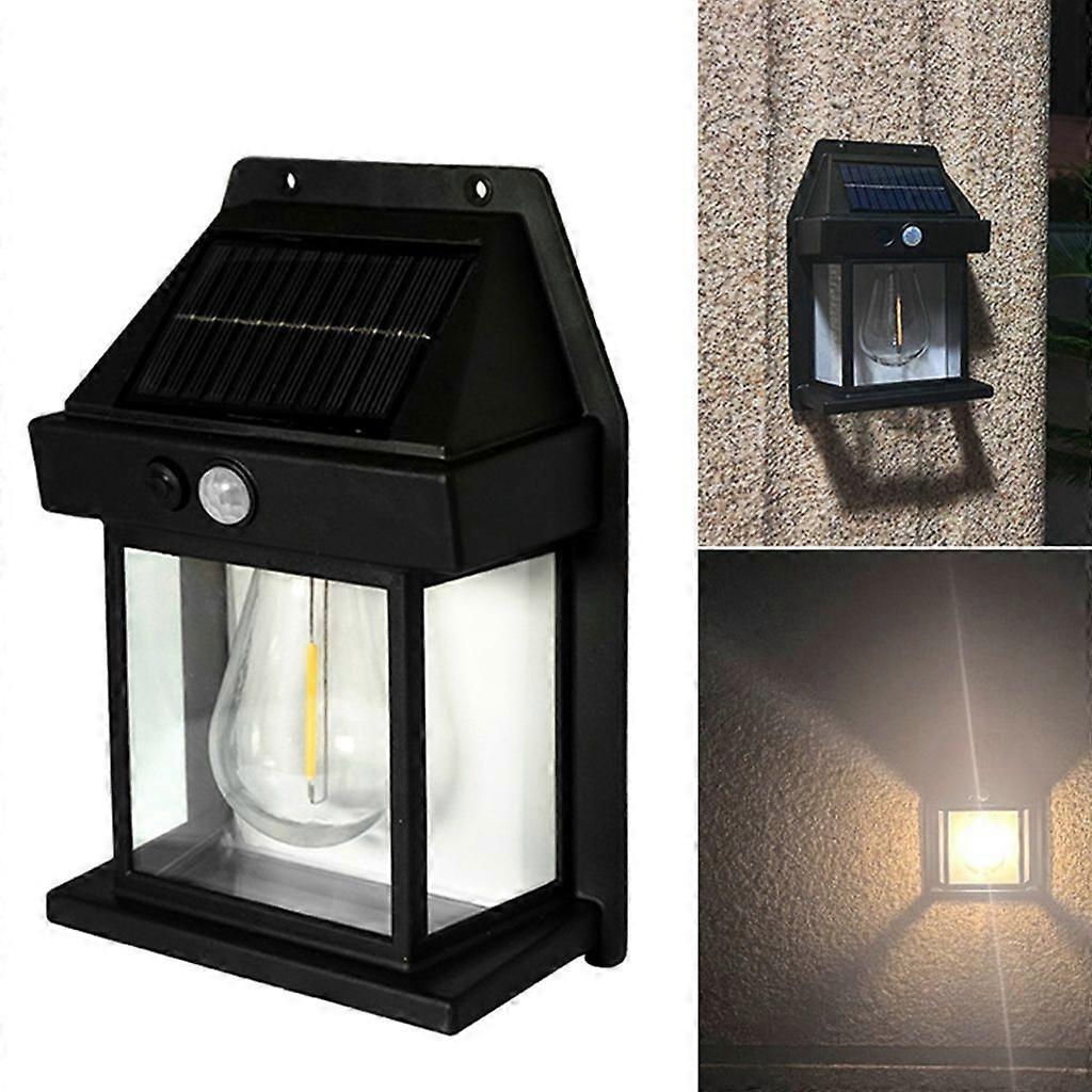 Solar Motion Sensor Light, Waterproof Outdoor Wall Security Lamp, Black