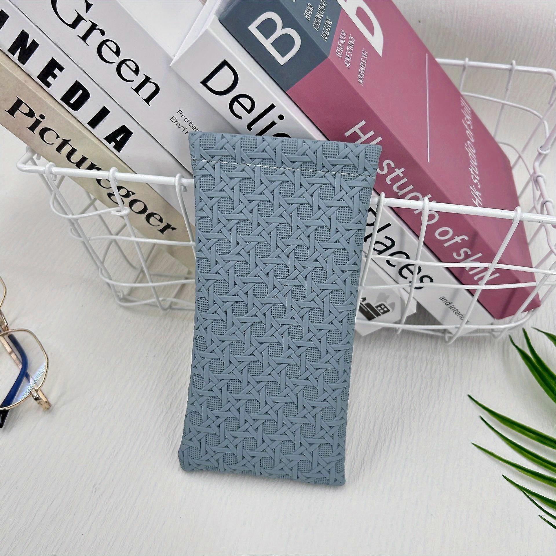 Portable Squeeze Top Sunglass Case - Leather Soft Sunglasses Case Easy To Use Eyeglasses Case Pouch