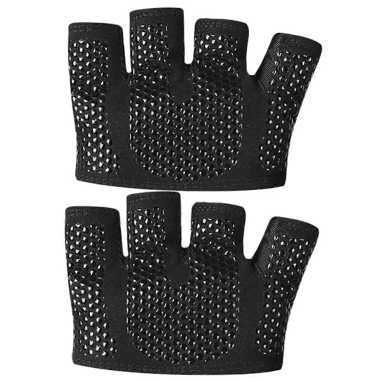 Half-Finger Fitness Gloves for Men - Breathable, Sweat-Absorbing Weightlifting Training Gloves, Size M/L, Black