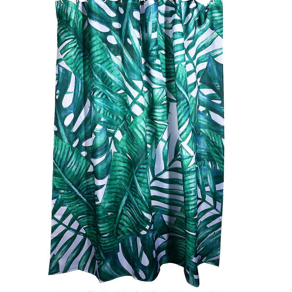 Flower Shower Curtain Tropical Leaf Bathroom Accessory 180x180cm Waterproof Mildew Resistant 1Pack