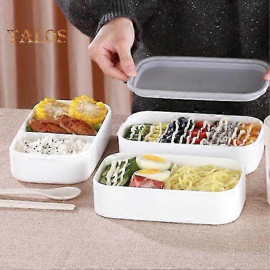 1 Set Lunch Case Leak-proof Keep Freshing Single/Double Layer Useful Bento Box Food Container with Spoon Chopsticks Daily Use