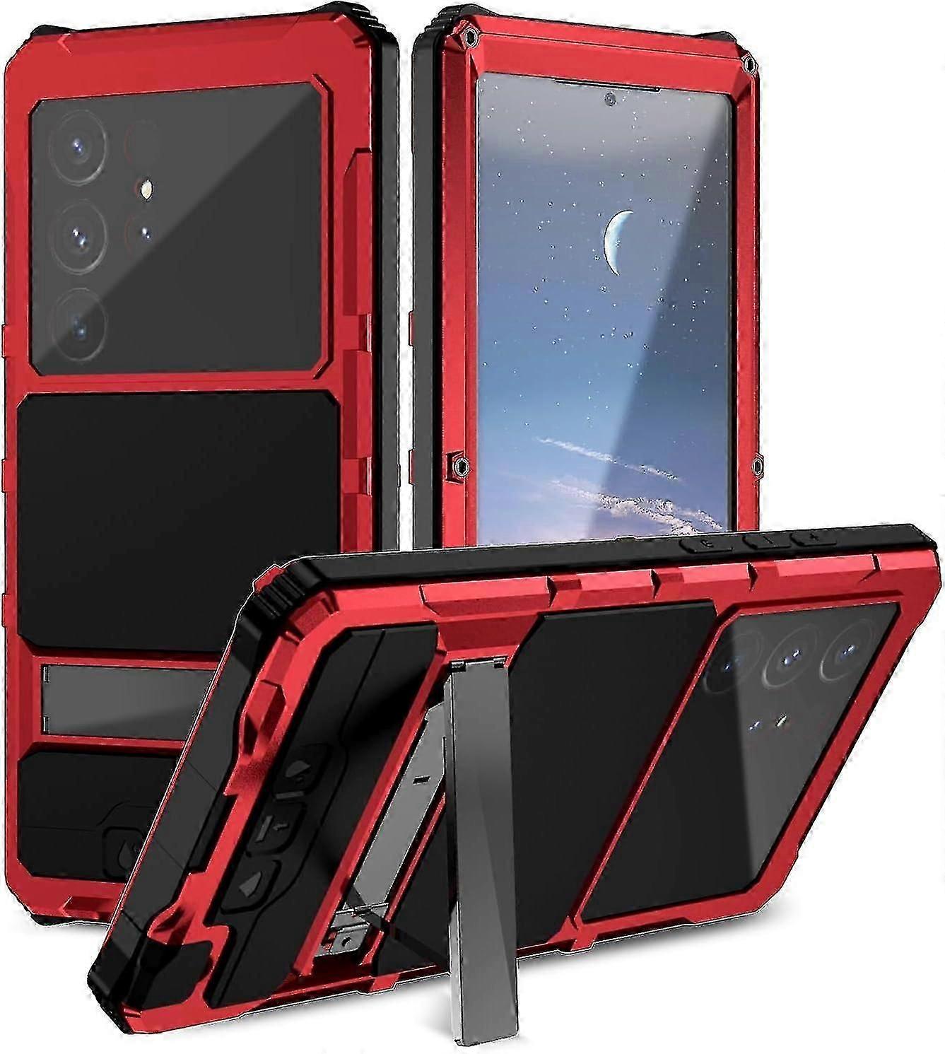 Heavy Duty Metal Military Grade Phone Case for Samsung Galaxy S24 Ultra Built-in Screen Lens Protection