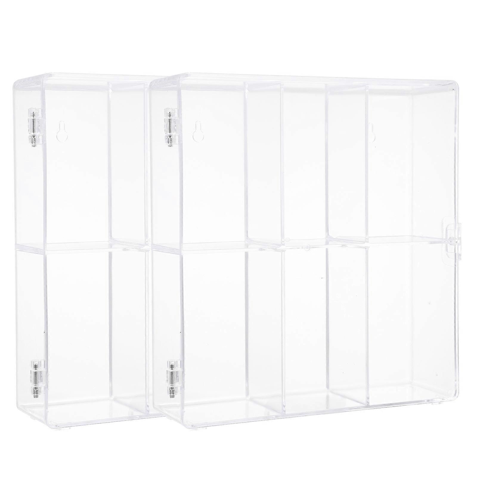 Plastic Action Figure Display Box Transparent Storage Organizer For Artwork 20.4X18.5CM 2Pcs
