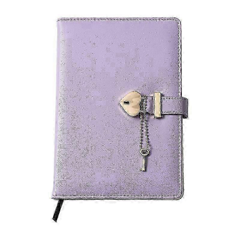 Vintage Lockable Journal Notebook in PU Leather with Heart-Shape Padlock and Key