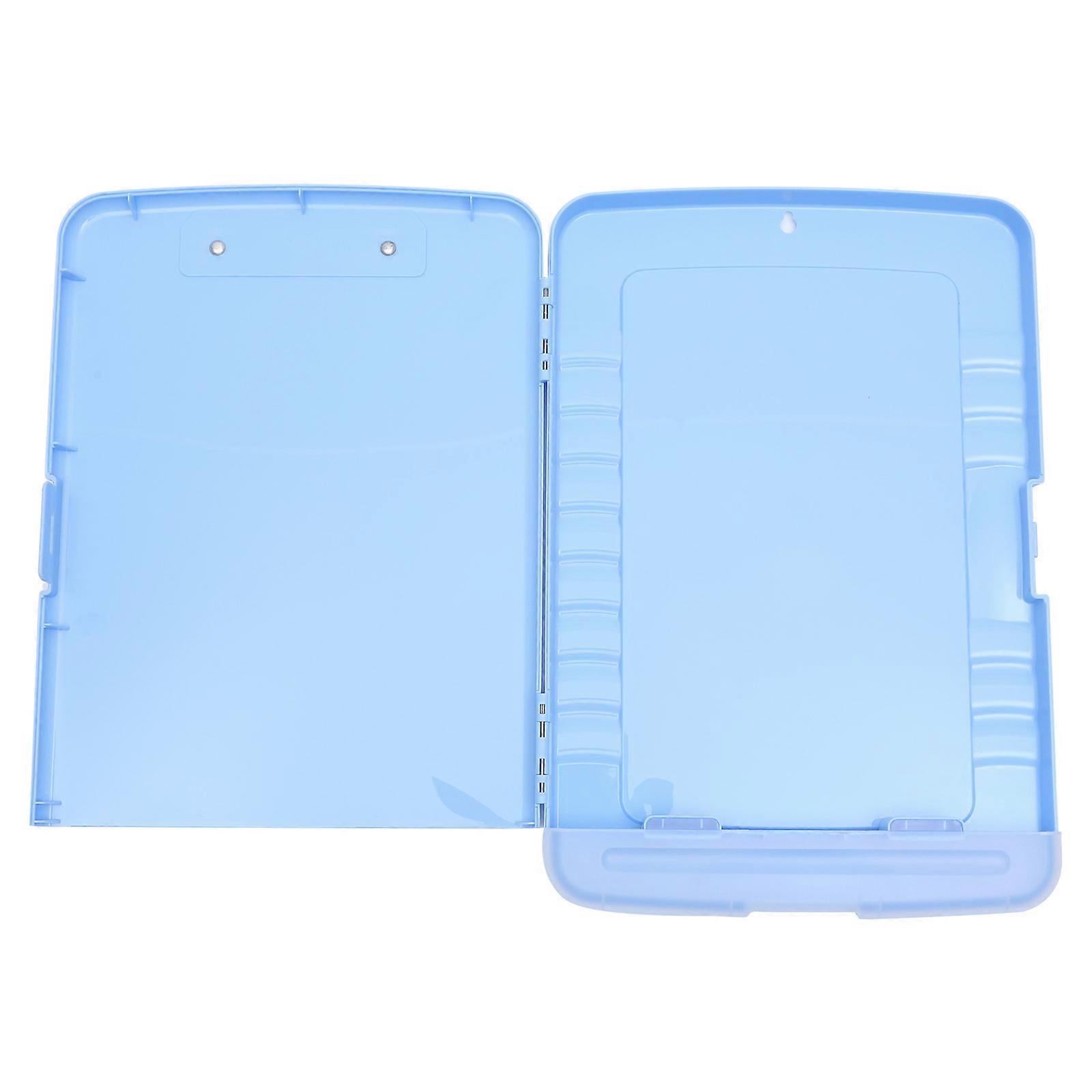 Plastic Storage Clipboard Clipboard With Storage Box Business Trips Rectangular Sky-Blue 36X24CM Pen Holder 1Pcs