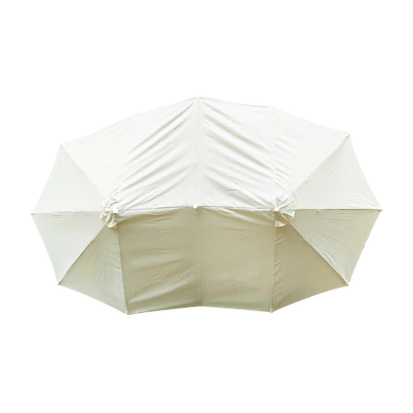 Replacement Fabric for 2.7M Three-Pole Umbrella for Fishing Camping Backyard Beige White