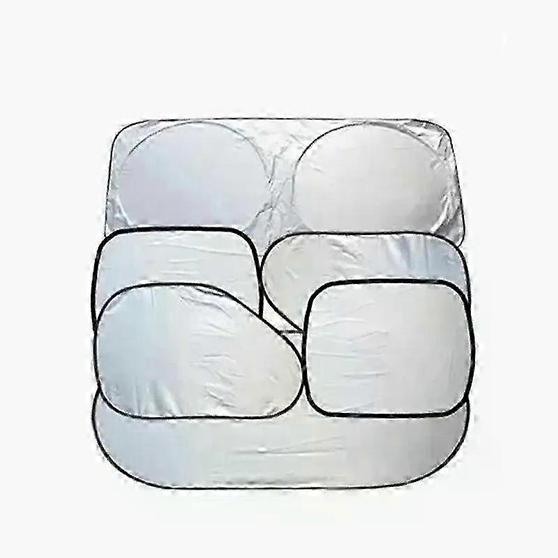 6PCS Front Car Sunshade Set for Snow, Ice, and UV Protection with Insulated Front and Rear Shades