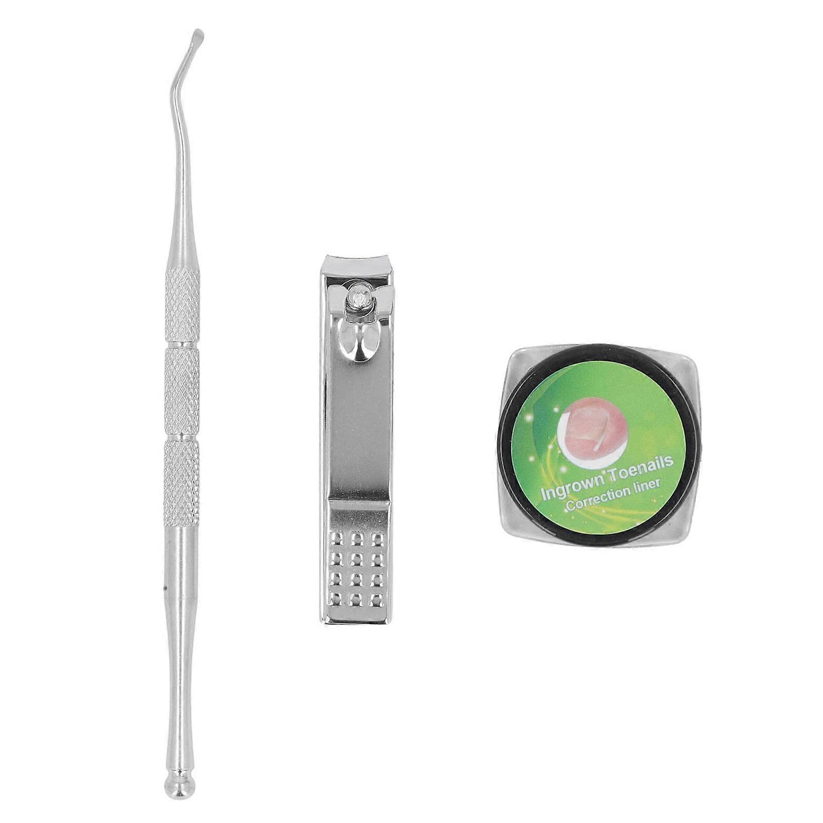 50 PCS Ingrown Toenail Corrector C Shaped Strips with Ingrown Toenail Lifter and Nail Clipper 