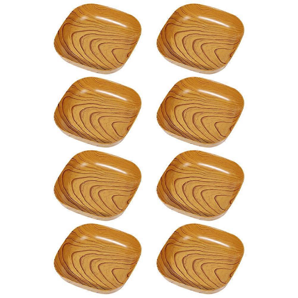Square Wood Dishes, Family-friendly Food Plates with Non-scratch Surface for