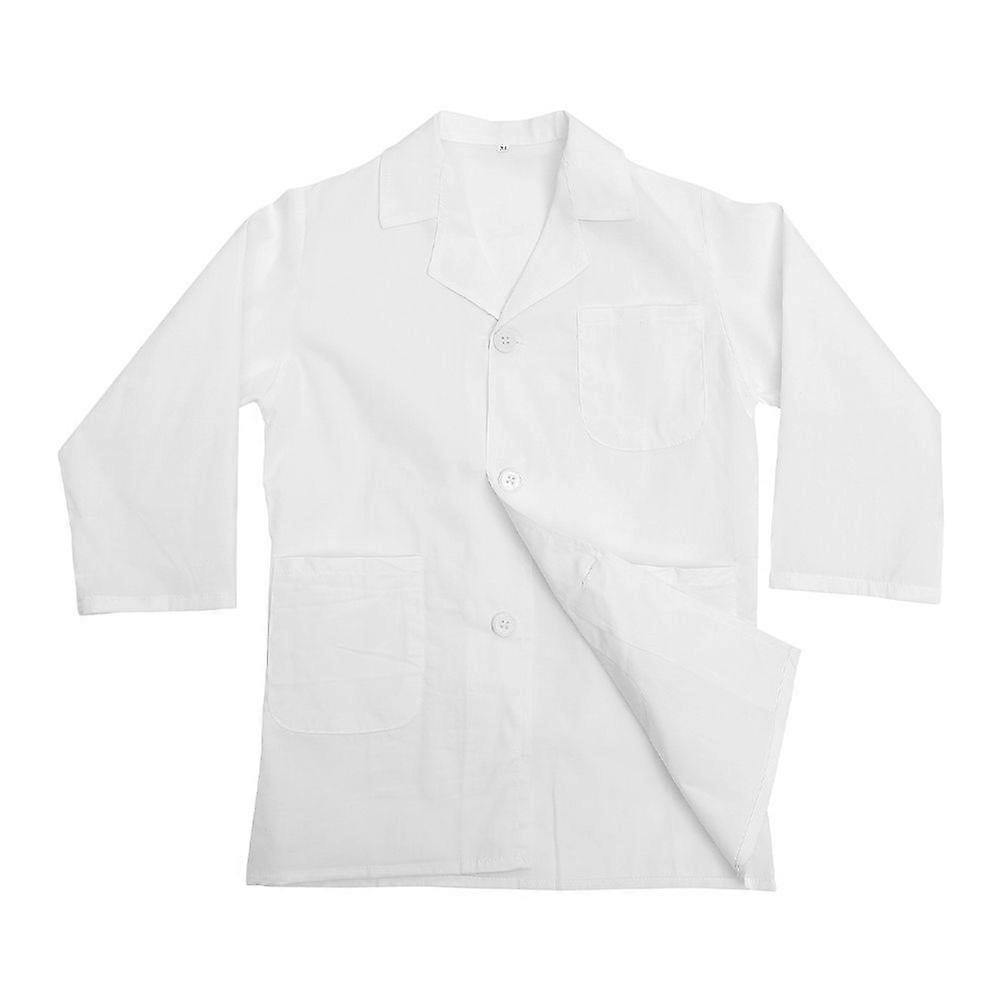 2Sets الاطفال طبيب مختبر معطف - زي طبيب طويل الأكمام أبيض عالم معطف اللباس الزي ليوم المهنة هالوين تأثيري دور اللعب العلم