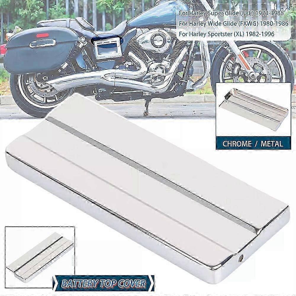 Chrome Top Cover Lid for Motor Battery Compatible with 82-96 Wide Glide FXWG