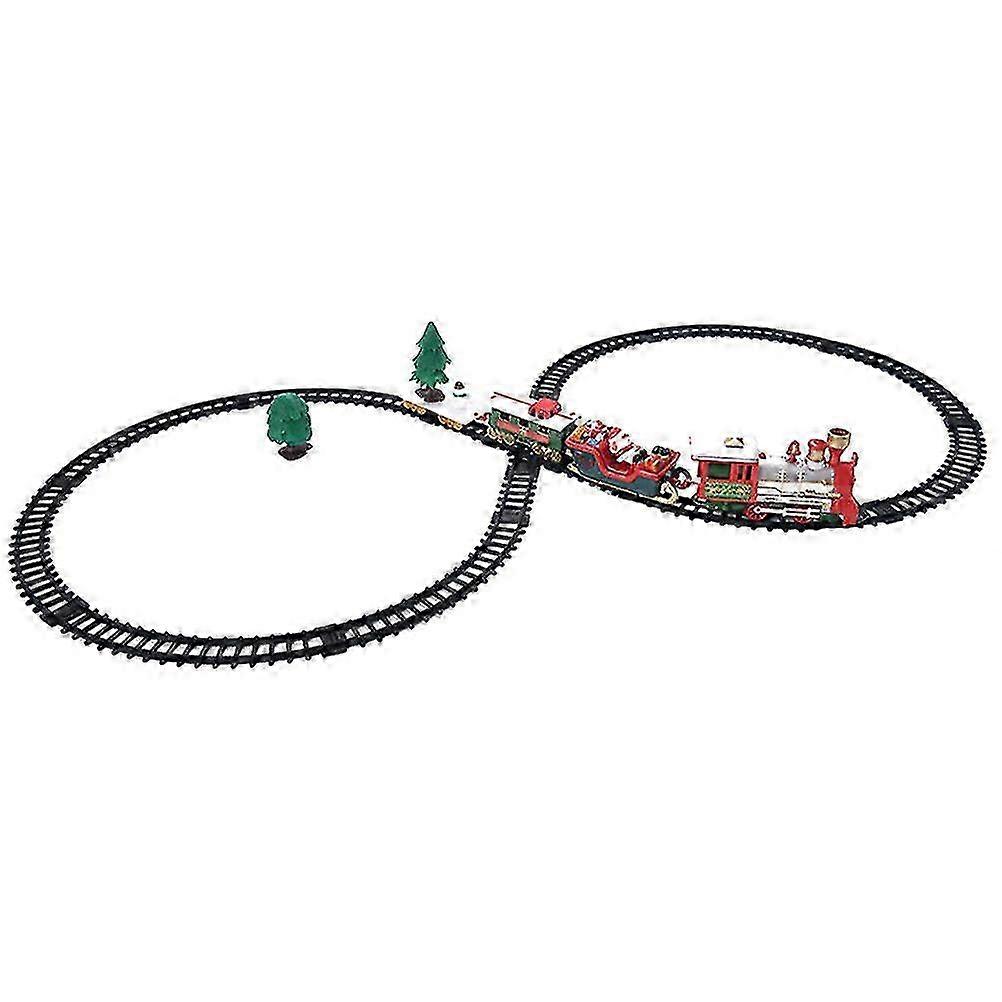 1 Set Of Christmas Train Toy Battery Operated Small Train Plaything With Track Holiday Gift