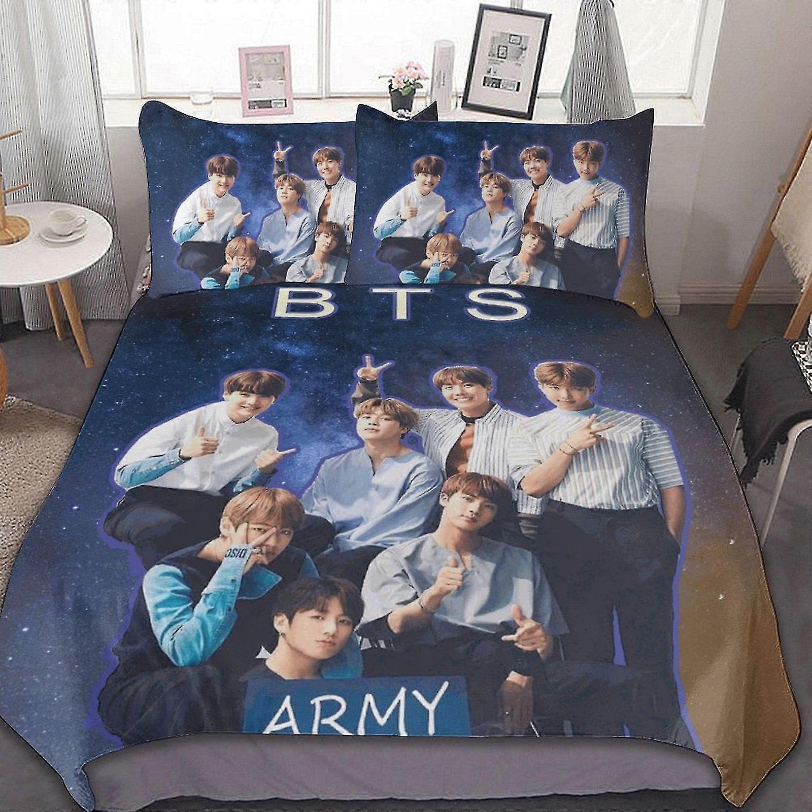 Kpop Lightweight 3-Piece Comforter Set with Duvet Cover and Pillow Shams for Kids