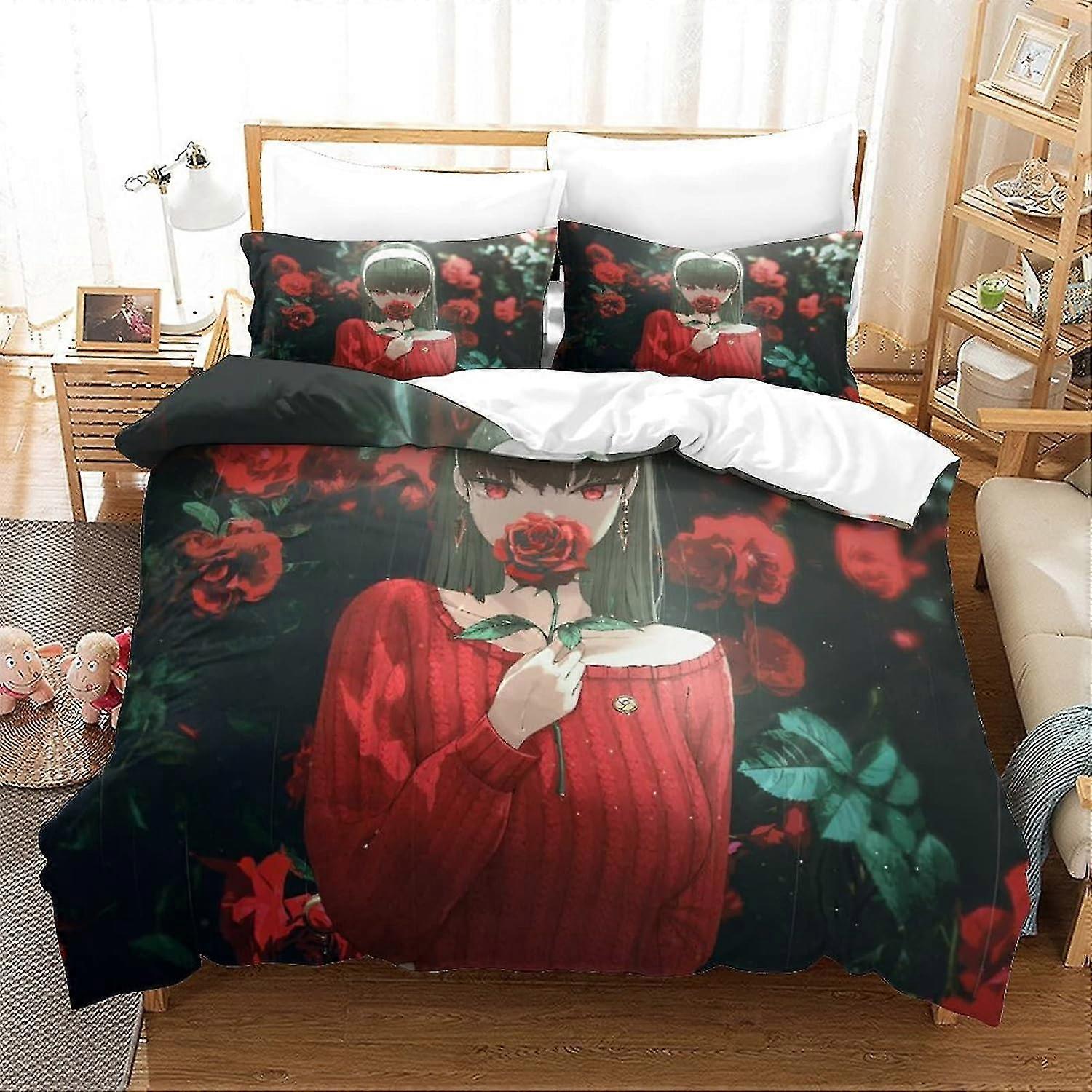 Anime-inspirerad påslakan Sängkläder, Täcke Täcke Modern sängkläder för barnrumsinredning 3-delat set Soft Micr