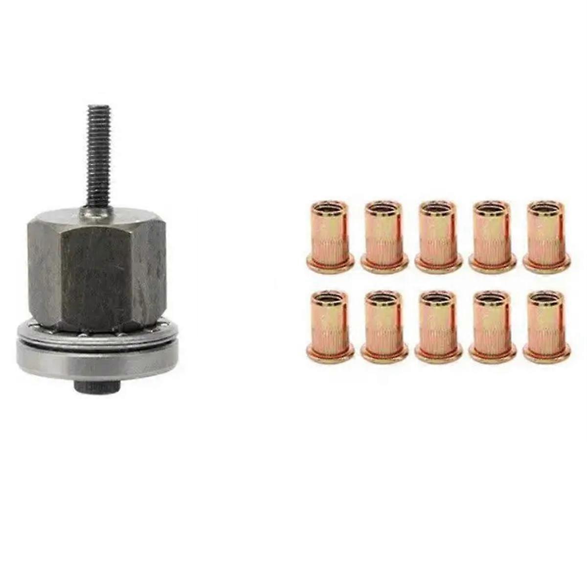 Manual Rivet Screw Riveter Rivet Nut Tool Adapter Metal License Plate Simple Installation 11pc M3