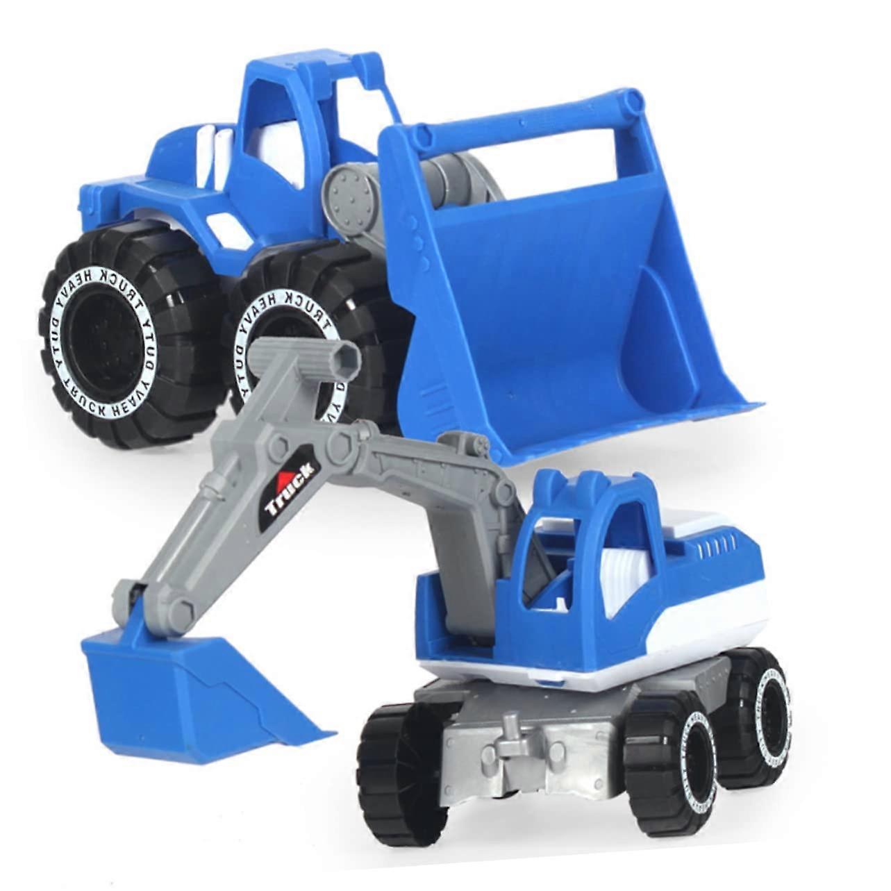 3 Pieces Vehicles Excavator Sand Truck Bulldozer Simulation Toy Set for Boys Beach Outdoor Play Durable Plastic