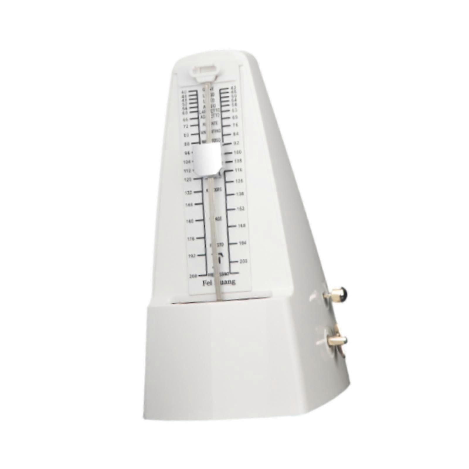 Precise Metronome with Metal Knob for Cello, Saxophone and Guitar White