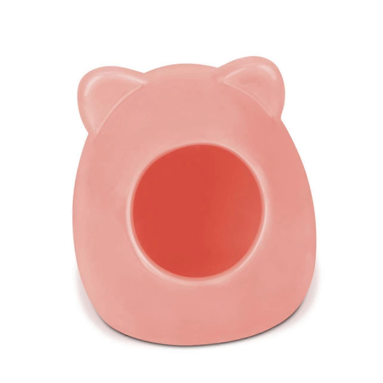 2er-Pack Keramik Hamsternest mit Ohren-Design, Multifunktionales Haustierbett für Kleintiere, Zufällige Farbe, Bequem für Couch und Unterwegs