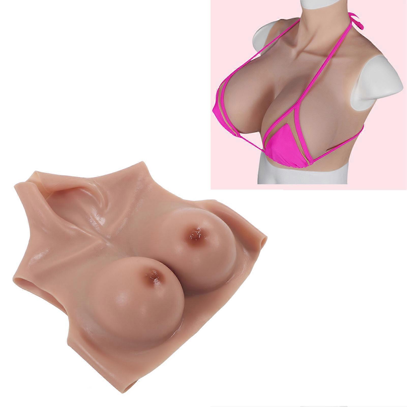 Color 2 Silicone Fake Breast D Cup Soft Comfortable Shapely