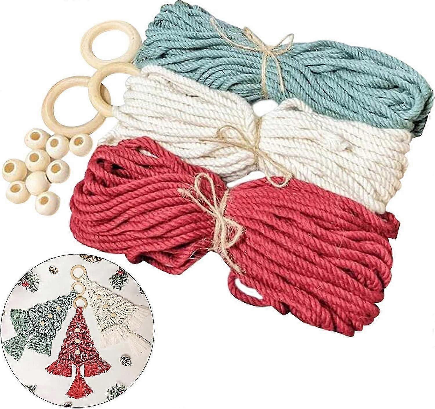 Handmade Christmas Charm: 3-Piece Macram Tree DIY Wall Hanging Kit