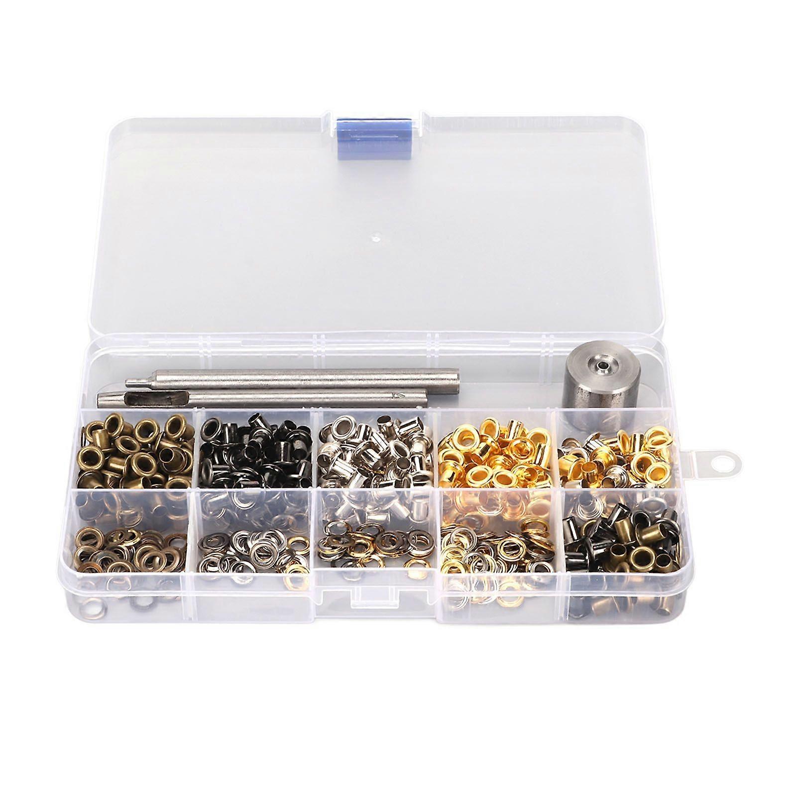2025 dernier modèle 4mm oeillet oeillet kit 4 couleurs 280 ensembles oeillets oeillets