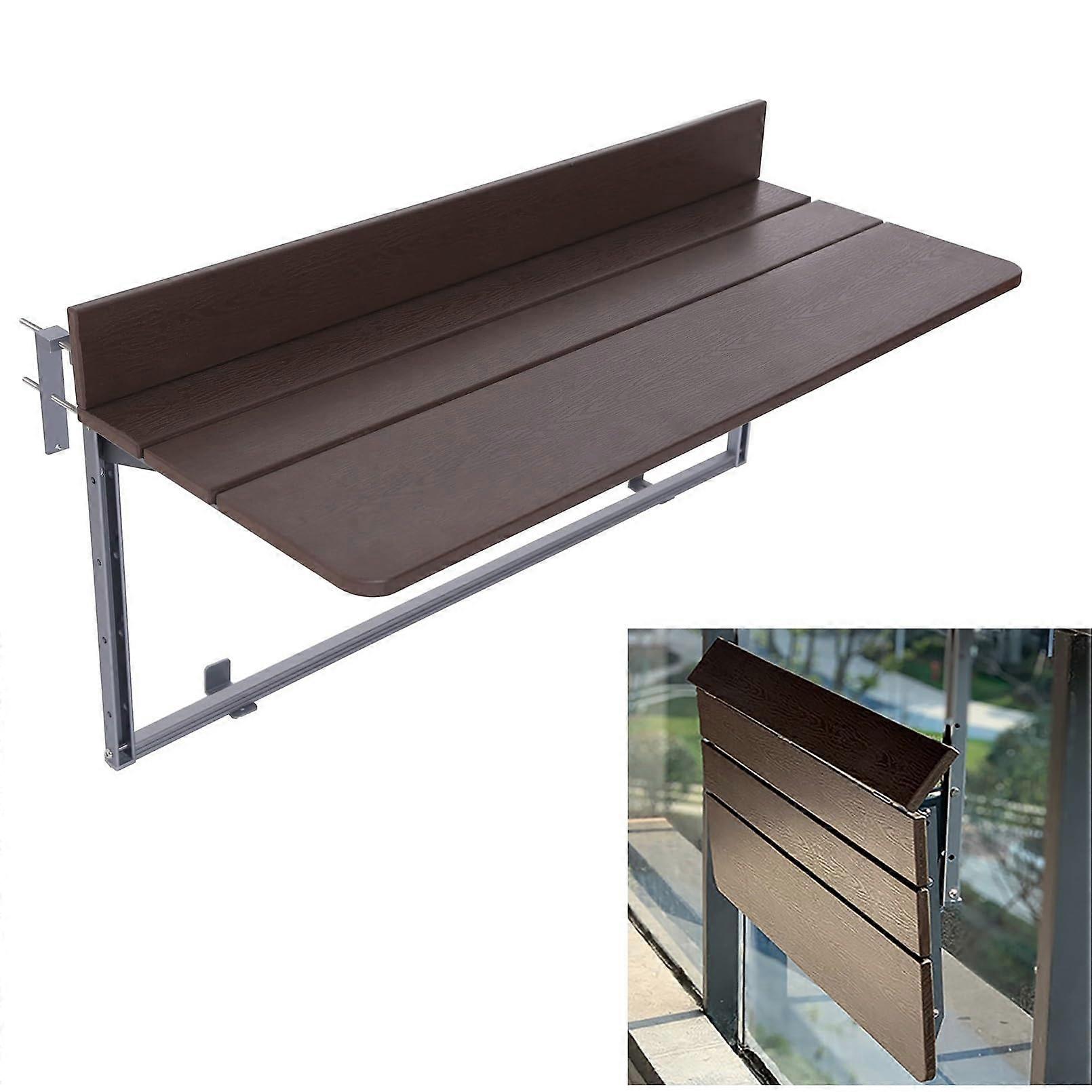 Balcony bar counter for railings – spacesaving hanging cabinet for terraces and gardens, 100 x 37 cm, deck railing accessory.