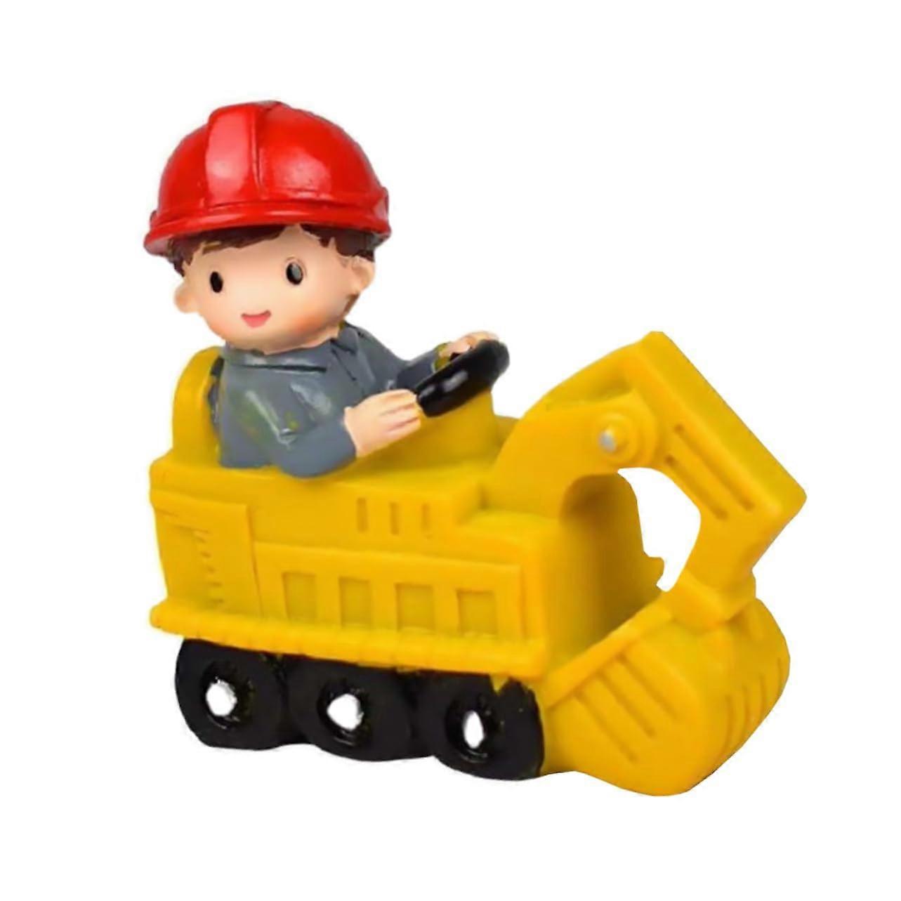 Cake Resin Figure Digger Boy Birthday Party Ornament for Themed Parties