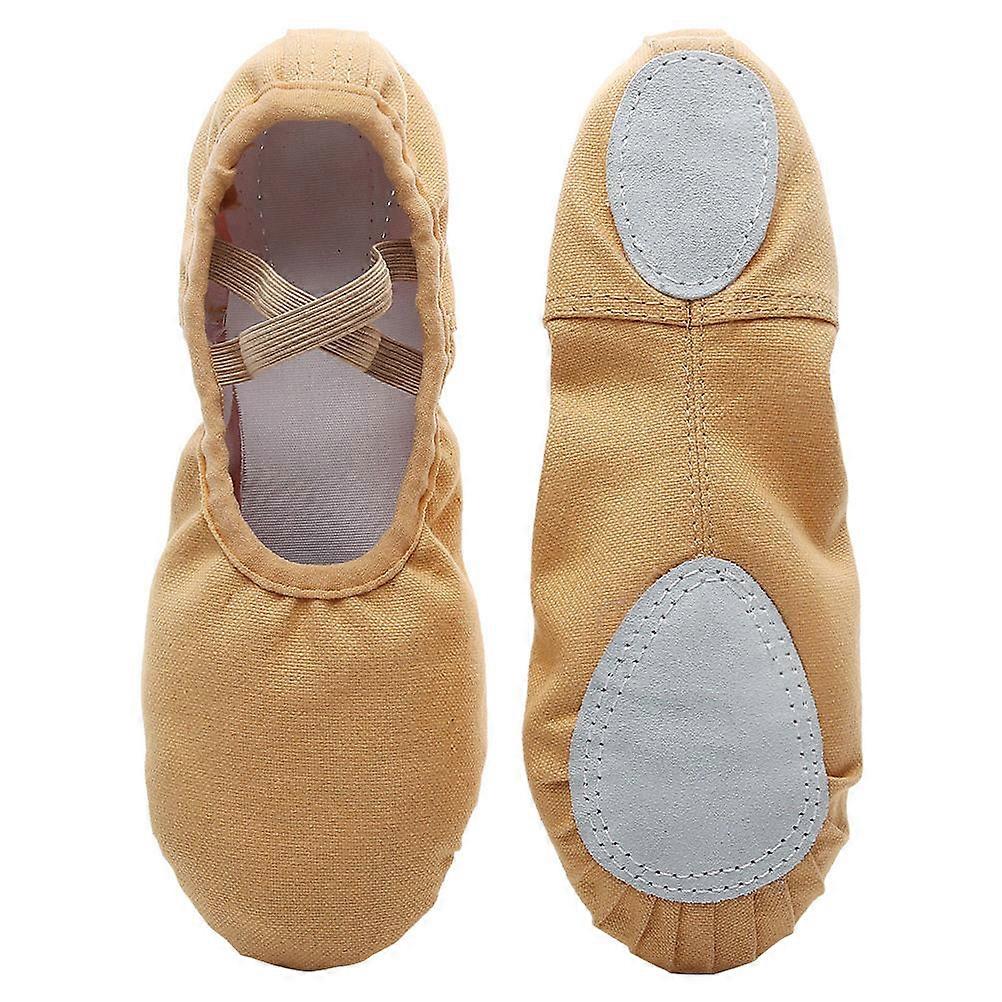 Women Dance Shoes for Ballet and Modern Dance Elastic Band Design 1 Pair Camel