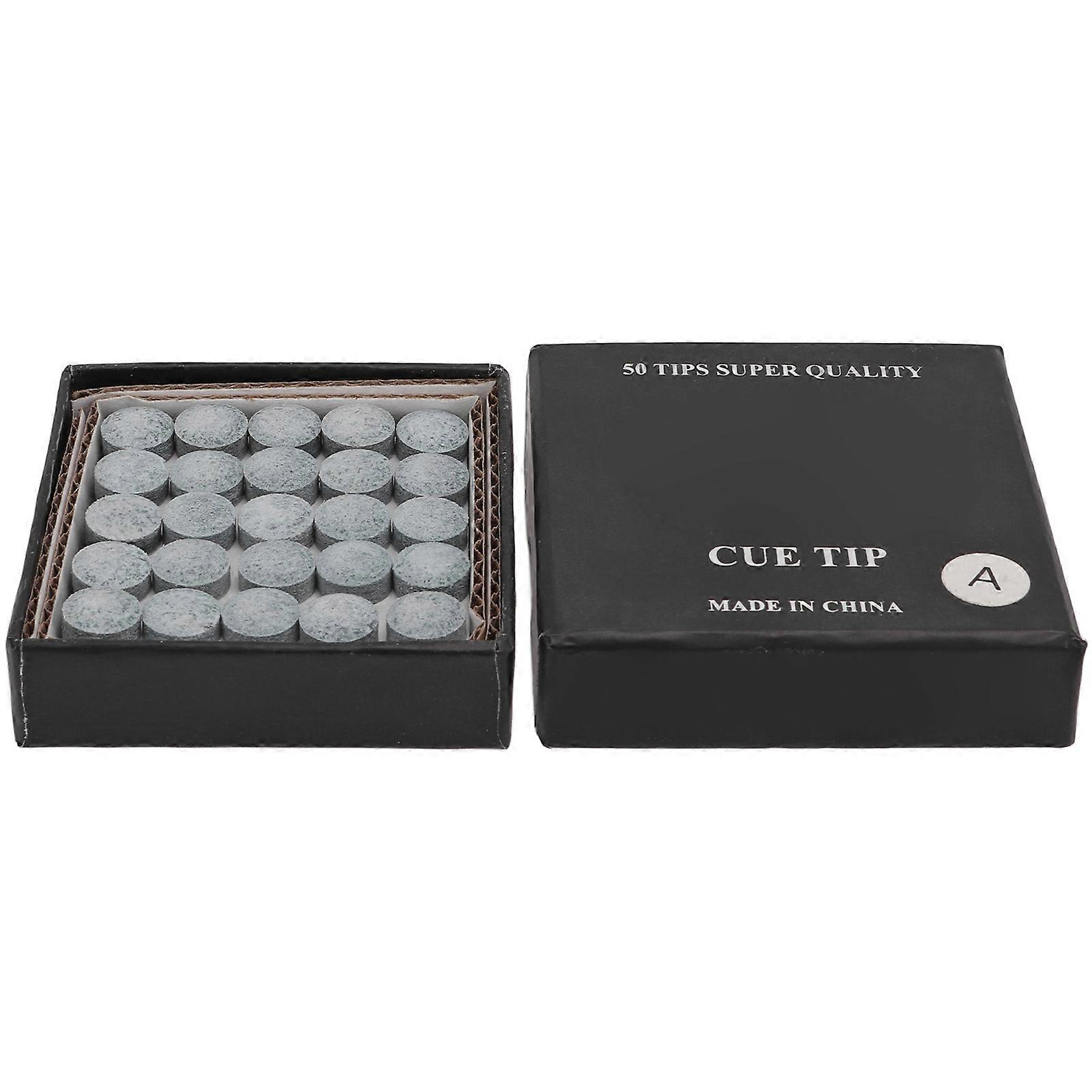 50Pcs Billiard Pool Cue Tips Cue Pool Stick Replacement Tips with Storage Box Billiard Accessories