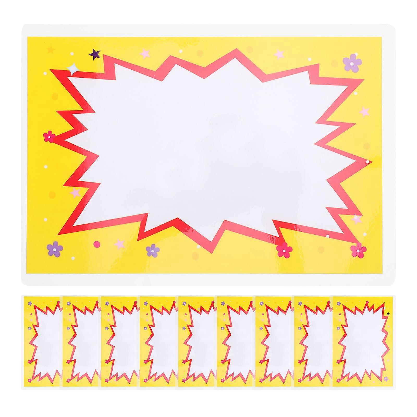 Sticky Price Labels Price Tag Display For Restaurants Erasable Rectangular Shape 22.50X16.00X1.00CM 10Set