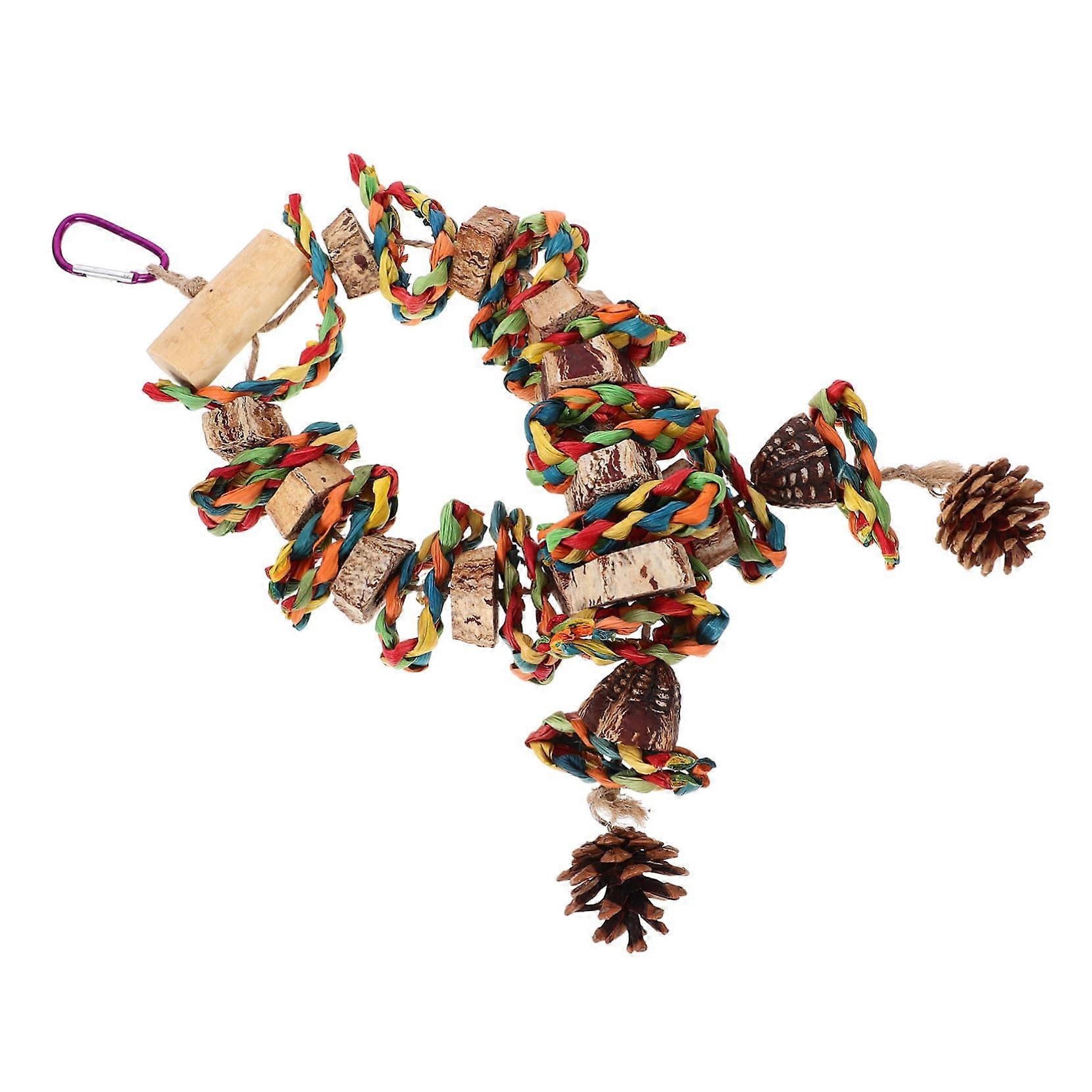 Bird Toy for Parrots Hanging Parakeet Cage Toy Natural Material Chew Toy Safe For Bird Species