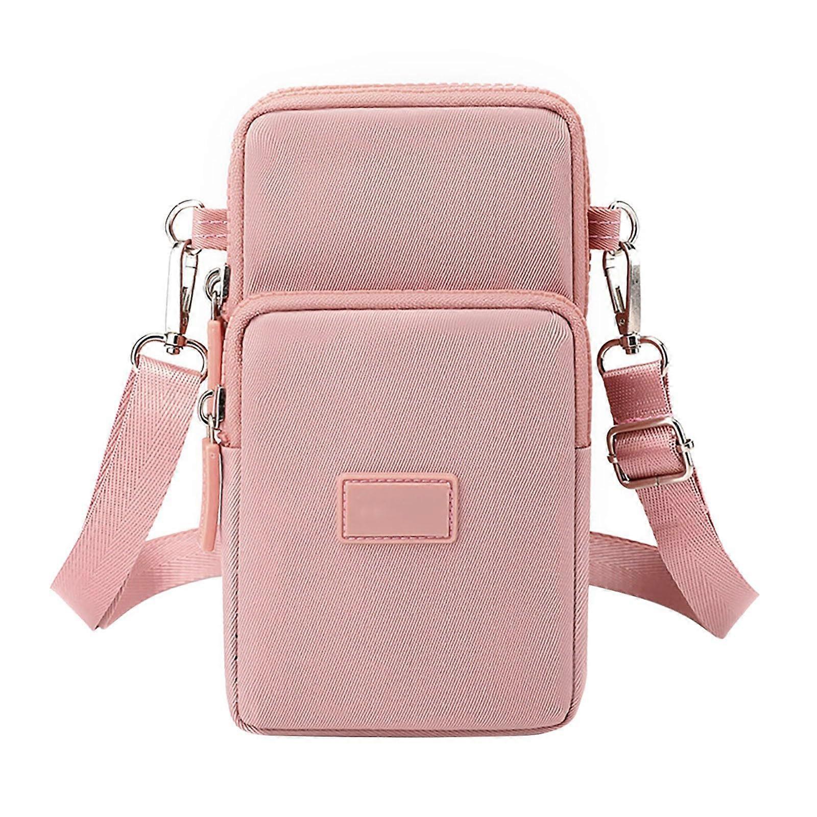 Plaincolored versatile phone case, small crossbody bag, vertical diaper bag, women's, pink, one size, rose, one size