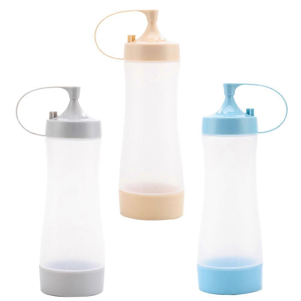 Squeeze Bottles with Sharp Beak Design for Kitchen Use Assorted Color 3Pcs