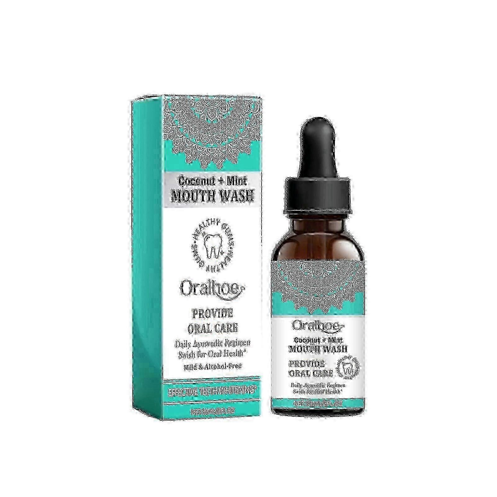 Collutorio alla menta e cocco, rimuovere le macchie Macchie di fumo Rimuovere gli odori Pulire la cura dei denti Collutorio per l'alito fresco